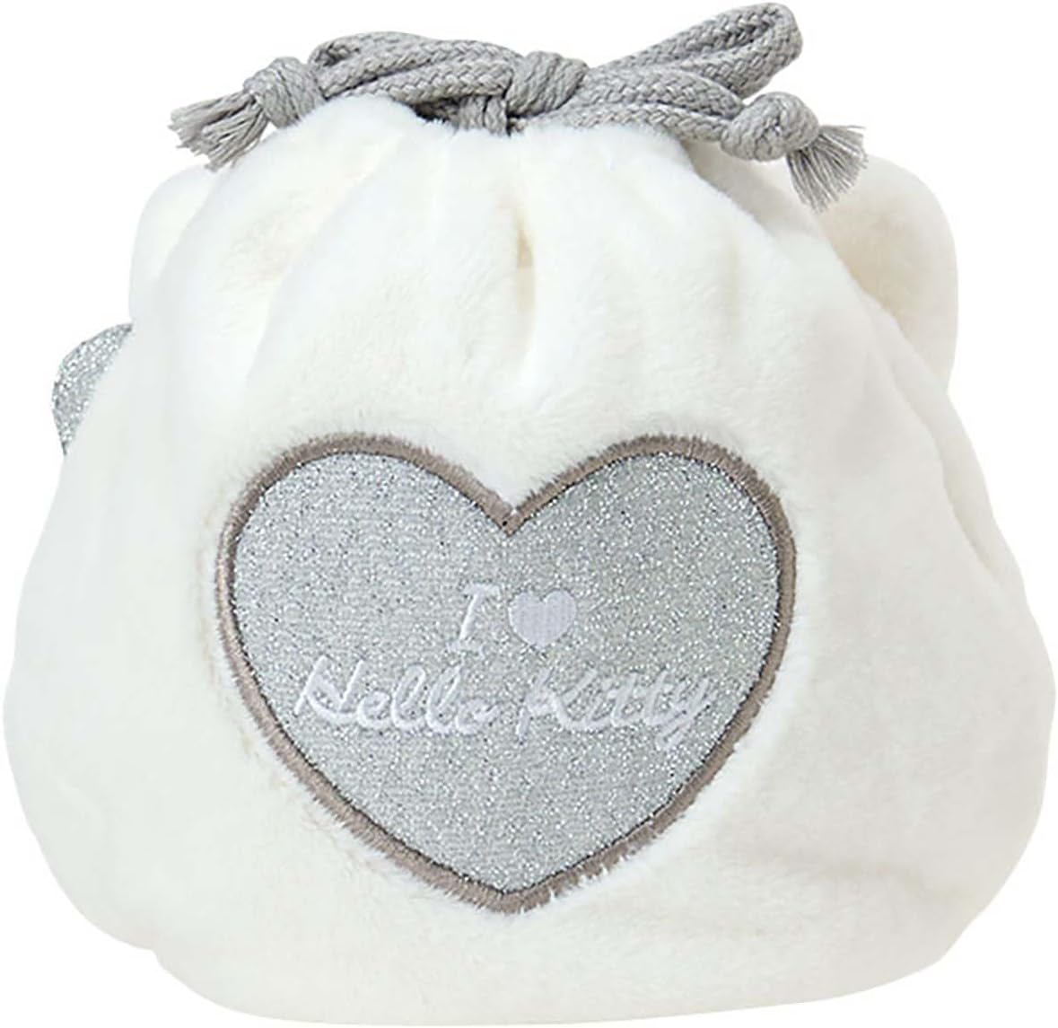 Sanrio 418676 I Love Hello Kitty Face Drawstring Bag, Silver
