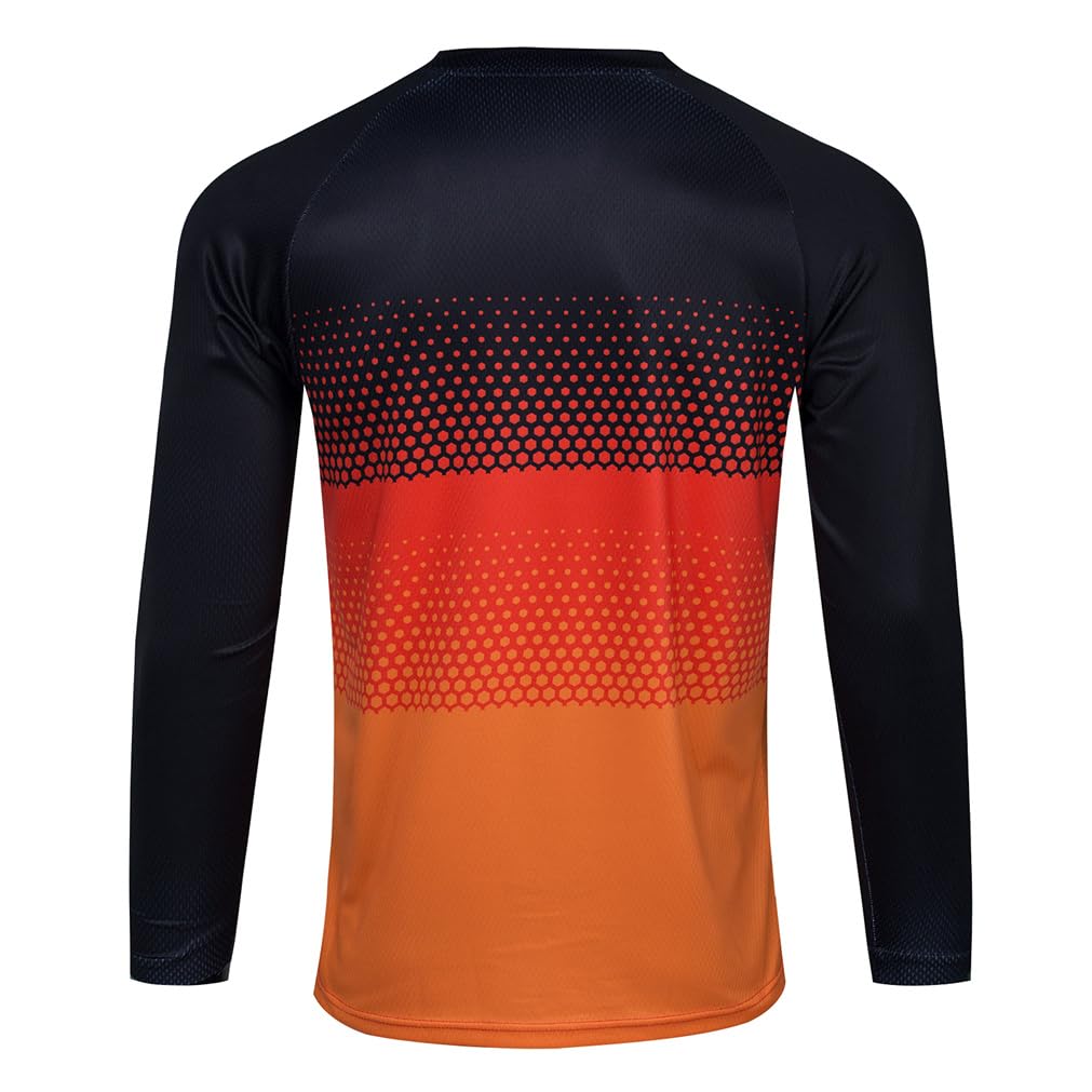 Hotlion Camiseta de ciclismo de montaña para niños y niñas, de manga larga, para niños de 4 a 14 años, ropa de carreras todoterreno