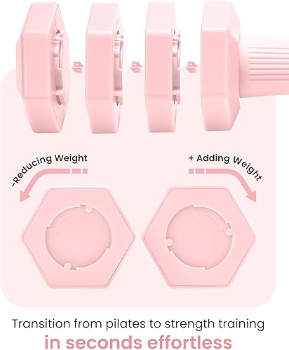 Miniatura 3 de Juego de mancuernas ajustables, juego de pesas de mano 4 en 1 para mujeres y hombres, un par de mancuernas de 10 libras cada uno de 2 libras, 3