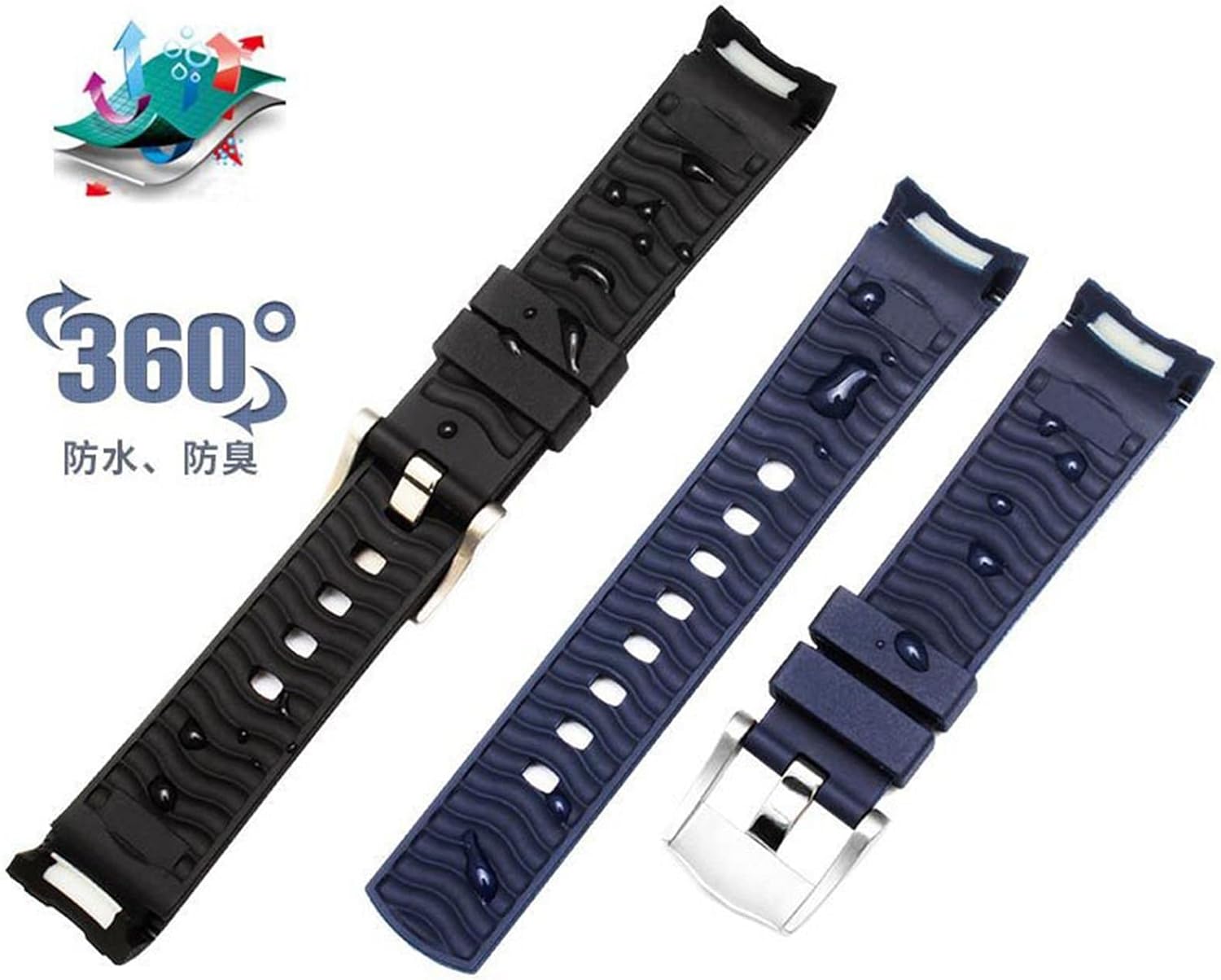 Watch Band for 007 AT150 Pin Buckle Silicone Strap Accessories Rubber Produced in China