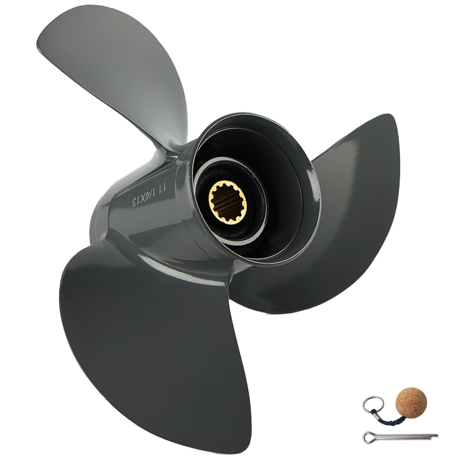 VRIWOY 11 3/4×10，11 3/8×12，11 1/4×13，11×15 Outboard Propeller for Honda 35 40 45 50 60HP Boat Motors,13-Spline, RH