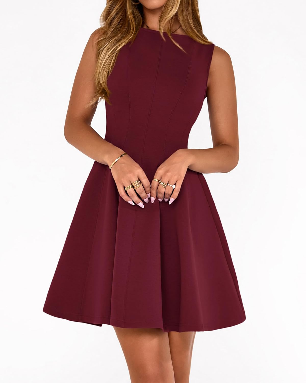 BTFBM Spring Dresses for Women 2026 Elegant Classy A Line Casual Graduation Business Work Party Cocktail Short Dress - Image 6