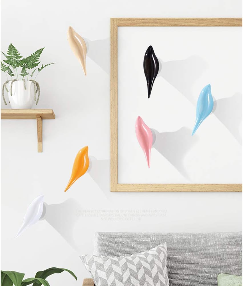 DesignSter Resin Bird Coat Hooks - Premium Creative Wall Mounted Birds Decorative Art Decor Hat Towel Bag Hanger Gift for Home,Living Room, Bedroom, Shop, Set of 5 - Image 5