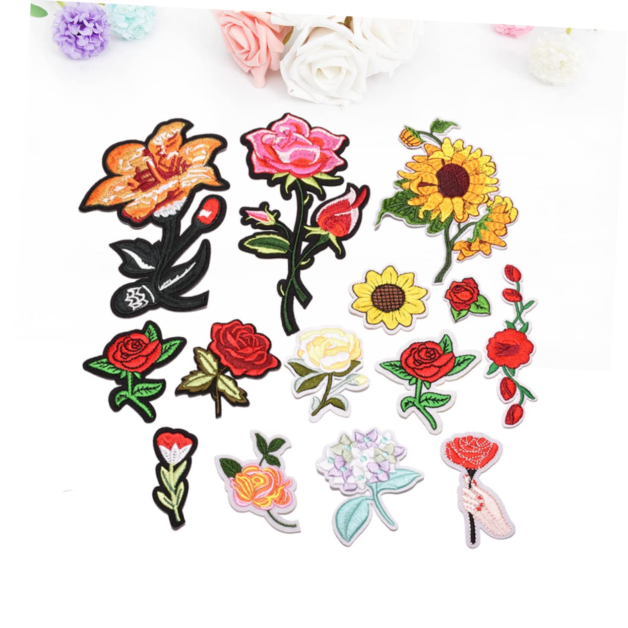 Operitacx 42piezas Parches De Bordado Floral Para Ropa Aplicaciones Adhesivas Para Decorar Vestidos Gorras y Jeans Material Ecológico y Fácil De Usar