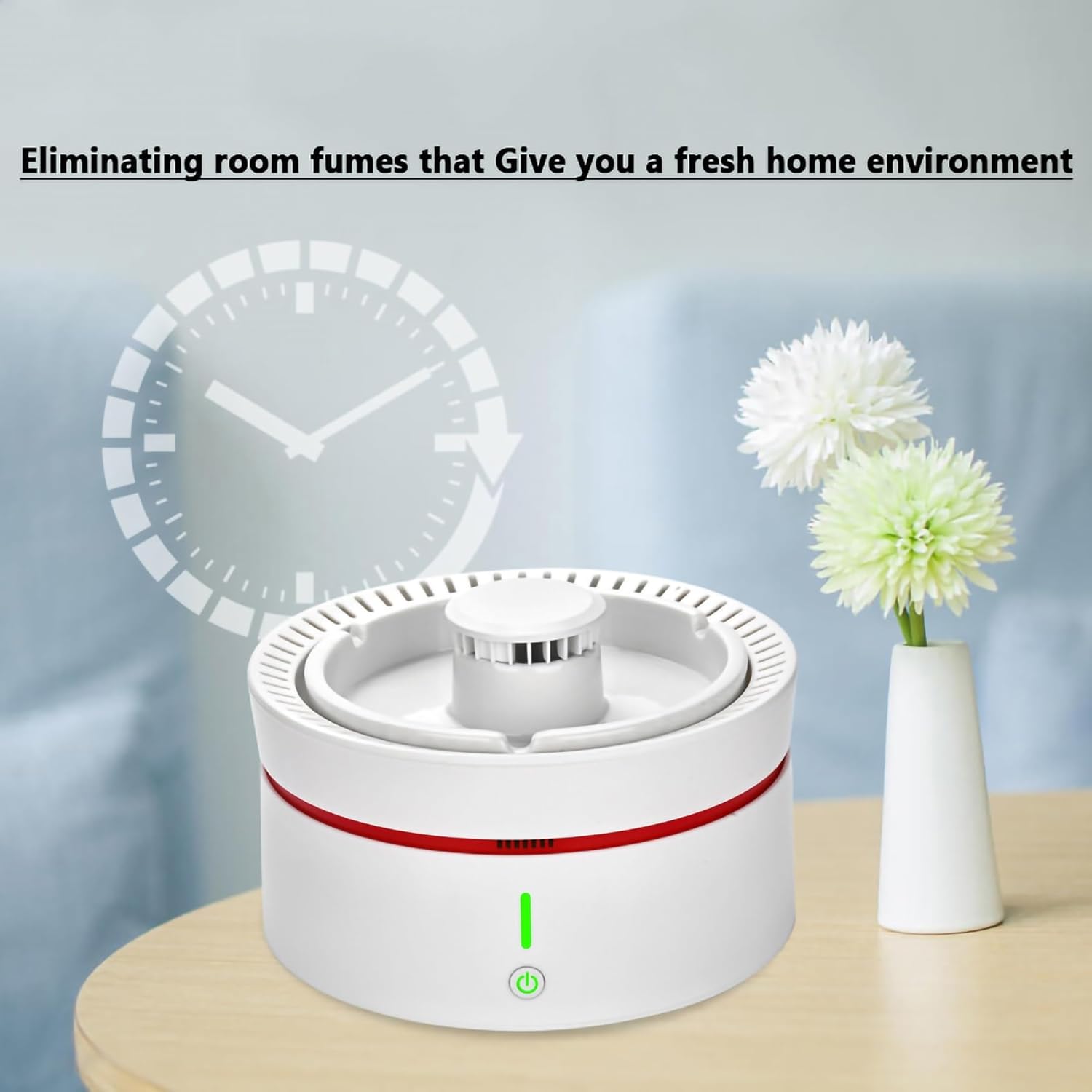 Air Purifier With 3 Pack Filter, 2 In 1 Detachable Smokeless Ashtray, USB Rechargeable Ashtray for Home Office Tabletop Electronic Ashtray (Color : Black)