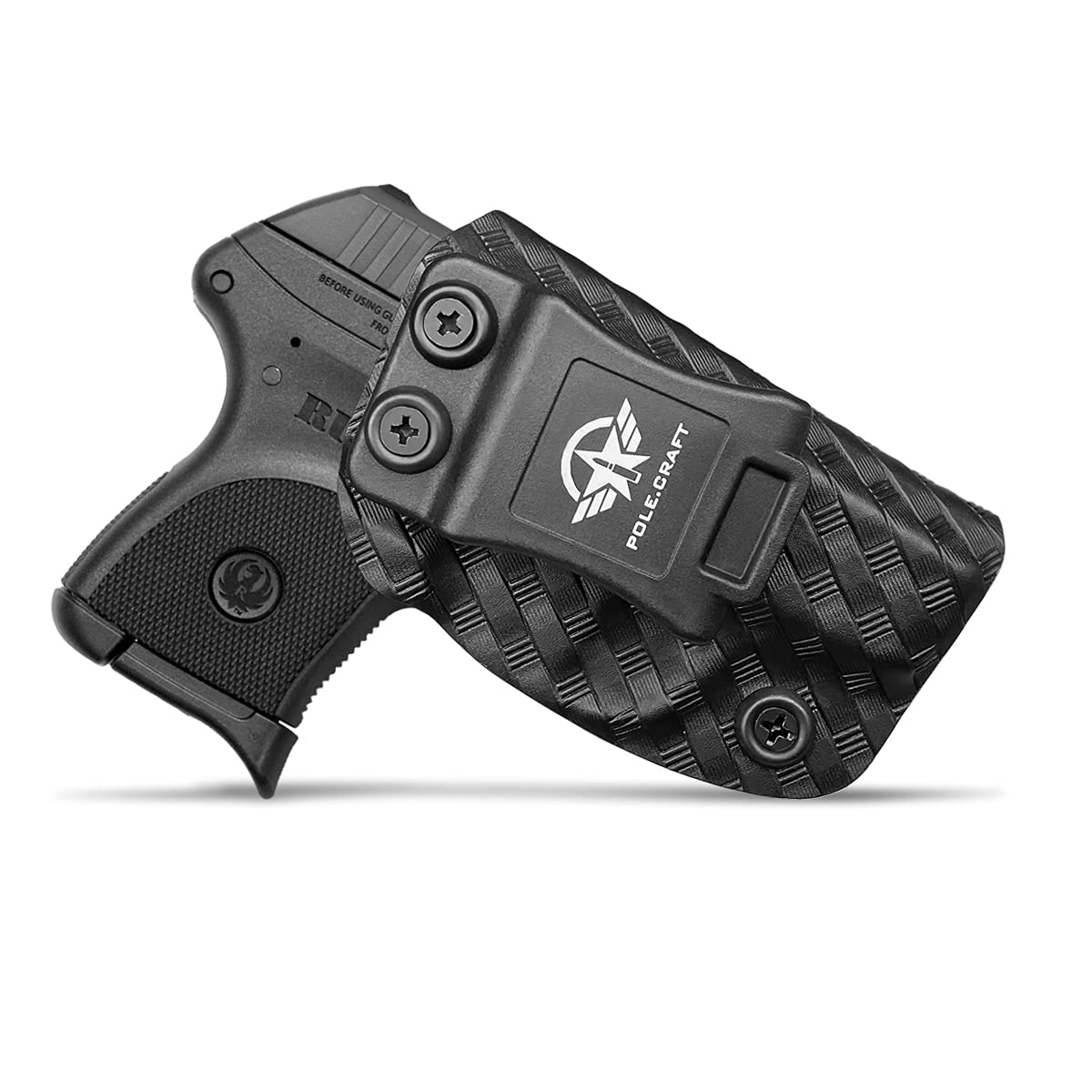 Ruger LCP 380 Fondine Carbon Fiber Kydex IWB Fondine Custom Fit: Ruger LCP 380 Auto Pistol - Cintura Interna Nascosta Il Trasporto - Adj. Ritenzione di cant - Copertura Mag bottone - Nessuna usura, nessun jitter