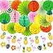Evance Décoration de fête Fournitures,22 Pièces Multicolore Papier Pompoms Fleurs, Eventail Boule,Banderole en Flamingo,Ventilateur de Guirlandes fête d'anniversaire,Fiesta Mexicain Carnaval