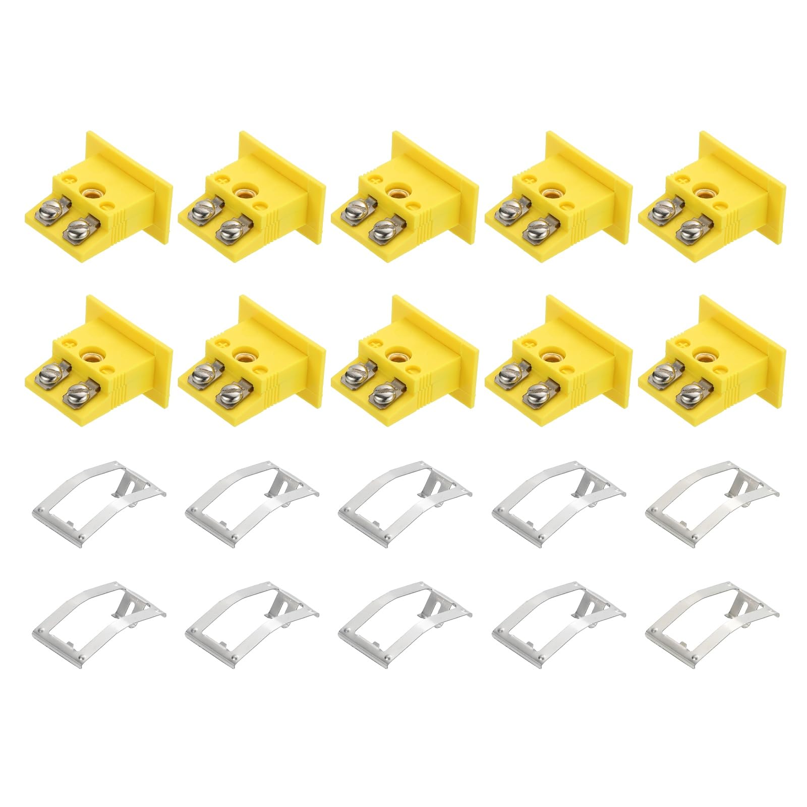 sourcing map Lot de 10 mini prises femelles pour thermocouple à montage sur panneau - Haute température - 220 °C - Pour thermocouple - Connecteurs mâles - Jaune