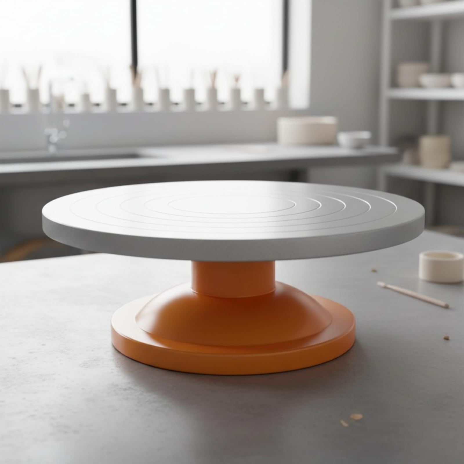 Tornio Girevole Manuale Rotazione Fluida Ruota da Scultura Alta Capacità di Carico Supporto per Pasticceri, Pasticceria, 25cm