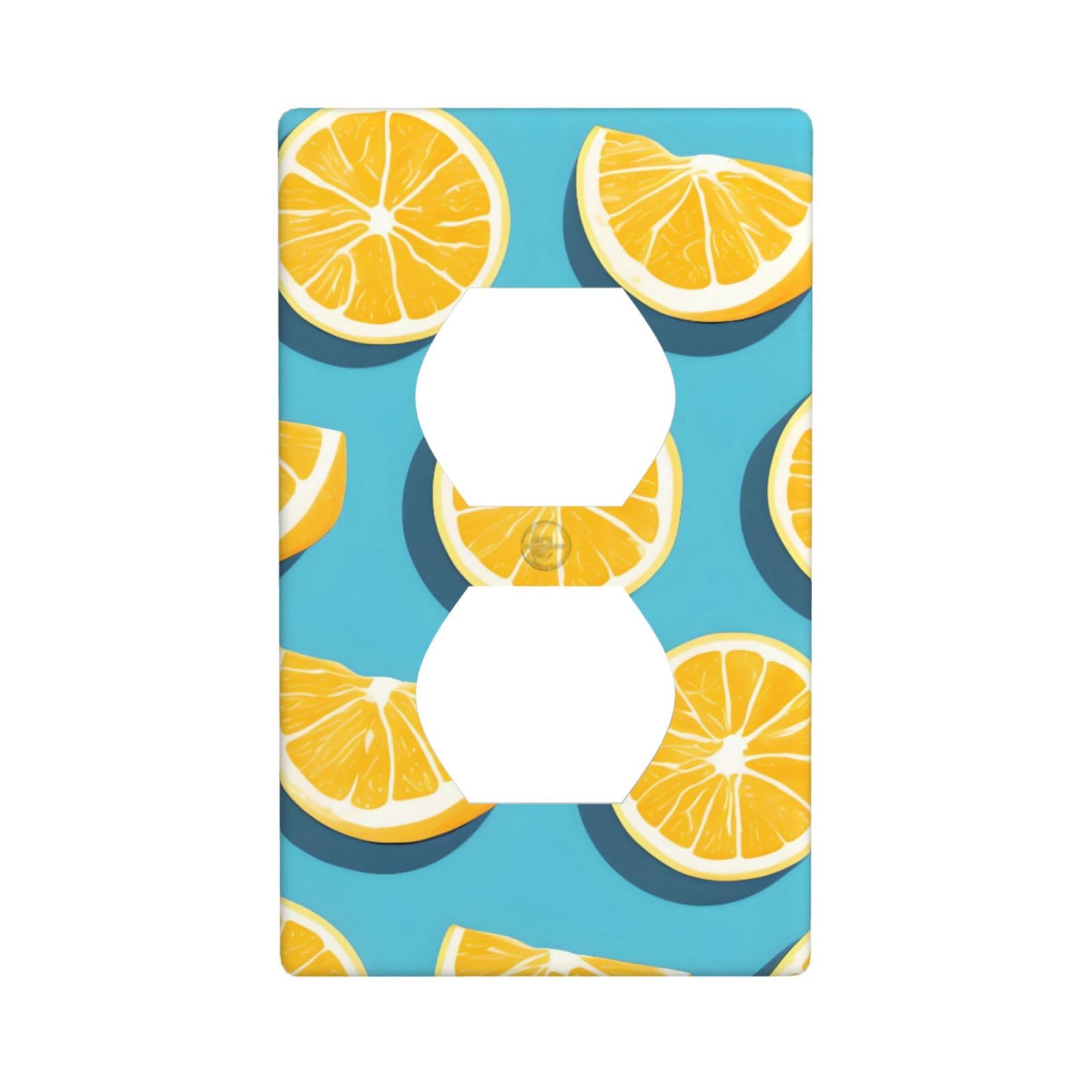 Lemon Wedges Decorative Switch Plate Cover-Unbreakable Polycarbonate Wall Plate for Home Office, 1 Gang with Screws