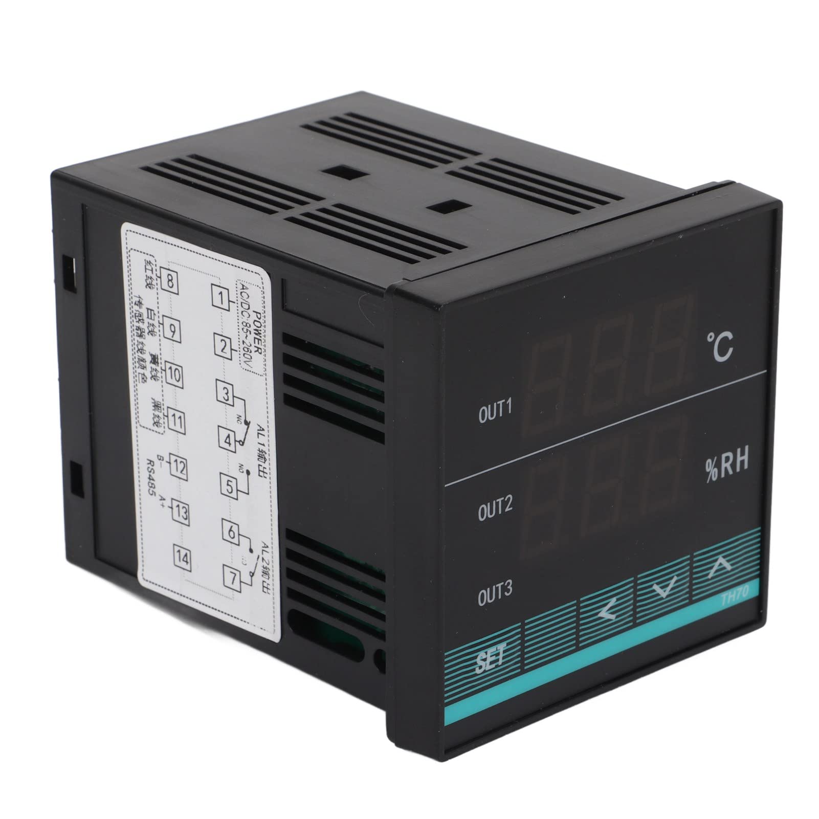 Controlador de Temperatura Termostato de Humedad Digital de Alta Precisión con Función de Alarma para la Industria Textil ABS 72x72x96cm