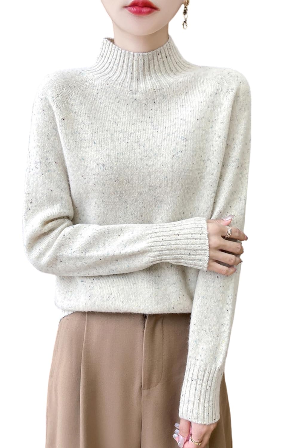 100 Merino Wool Sweaters Womens Female Fall Winter Knitted Long Sleeves High Neck Turtleneck Pullover Thick WQ286