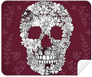 Flowers Bones Mexico Day of Dead Cleaning Cloth Screen Cleaner 2pcs Suede Fabric