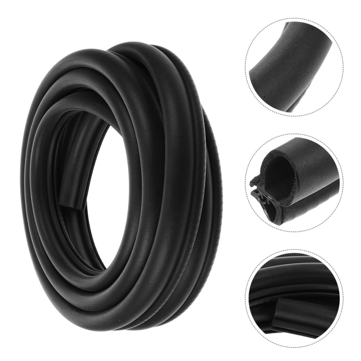 Tira Protectora de Bordes de Puerta de Coche de Goma Negra, Resistente al Viento Desgaste, para Protección Integral contra Ruido y Suciedad en Ventanas y Puertas