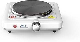 SIC Cocina eléctrica portátil de una placa, estufa portátil, de hierro fundido, temperatura ajustable. Para camping, viajes, cocina al aire libre (1000W)