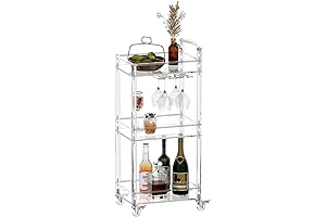 Eglaf Small Acrylic Bar Cart with Wheels