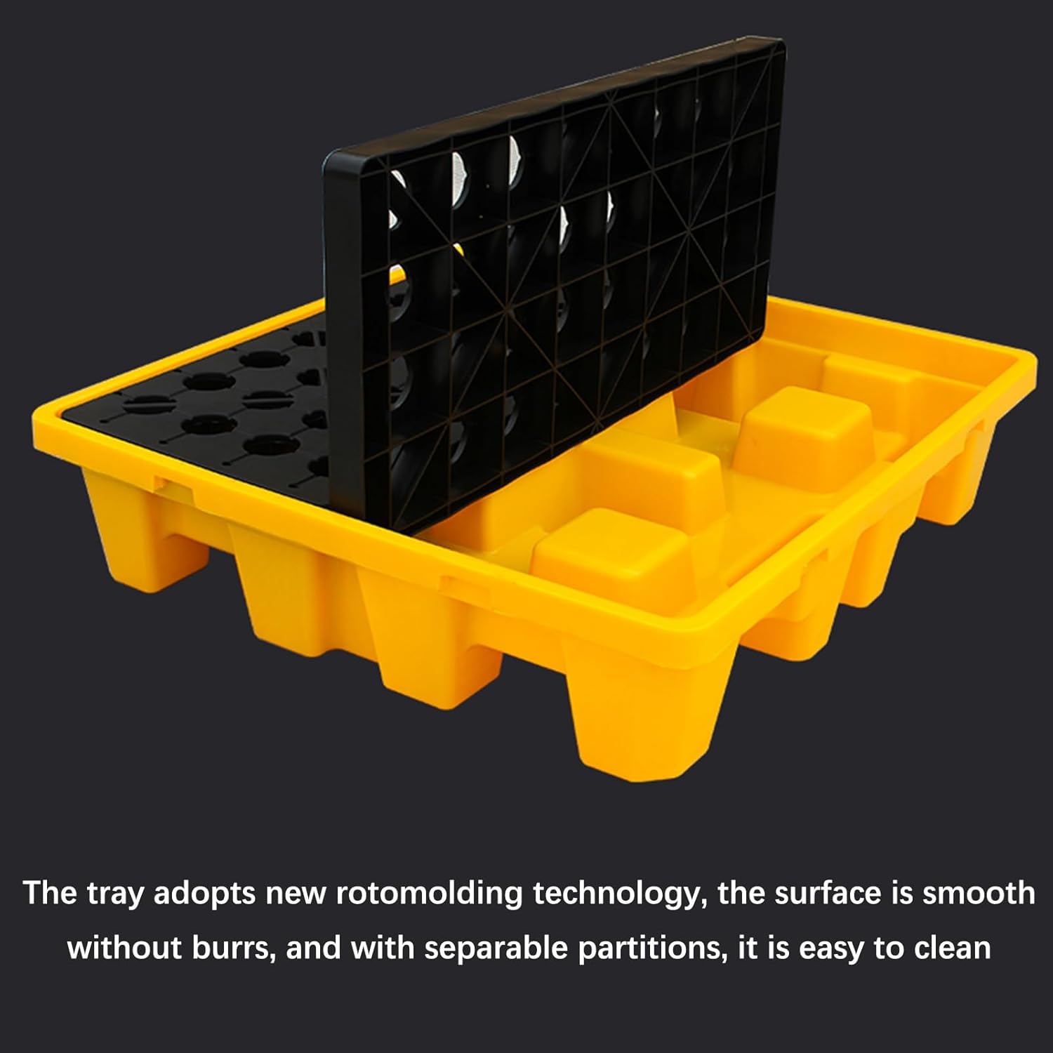 Pallets Garage Wall Racks Industrial Modular Spill Platform Containment Pallet,Heavy-Duty Oil Spill Containment Tray, Stackable Modular Spill Platform with Drain Outlet, Large Capacity Anti-