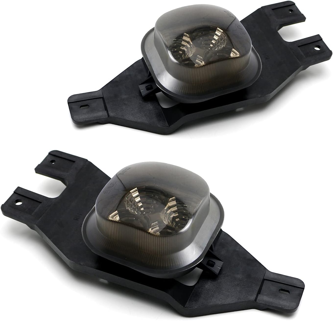 iJDMTOY Smoked Lens High Power Full 2x2 LED Fog Light Kit Compatible with Ford 1999-2004 F250, 2001-2004 F350 F450 & Excursion, 40W LED Fog Lamp Assemblies, Foglight Bezels, Relay Wire On/Off Switch