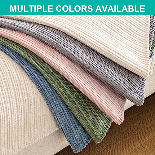 Aus Weichem Chenille Sofabezug 1/2/3/4 Sitzer L Form Sofa Couch überzug Ecksofa, Neue Universelle Rutschfeste Sofa Überwurf, Solide Dicke Strukturierte Sofaschoner für Wohnzimmer(Grau, 70x150cm)