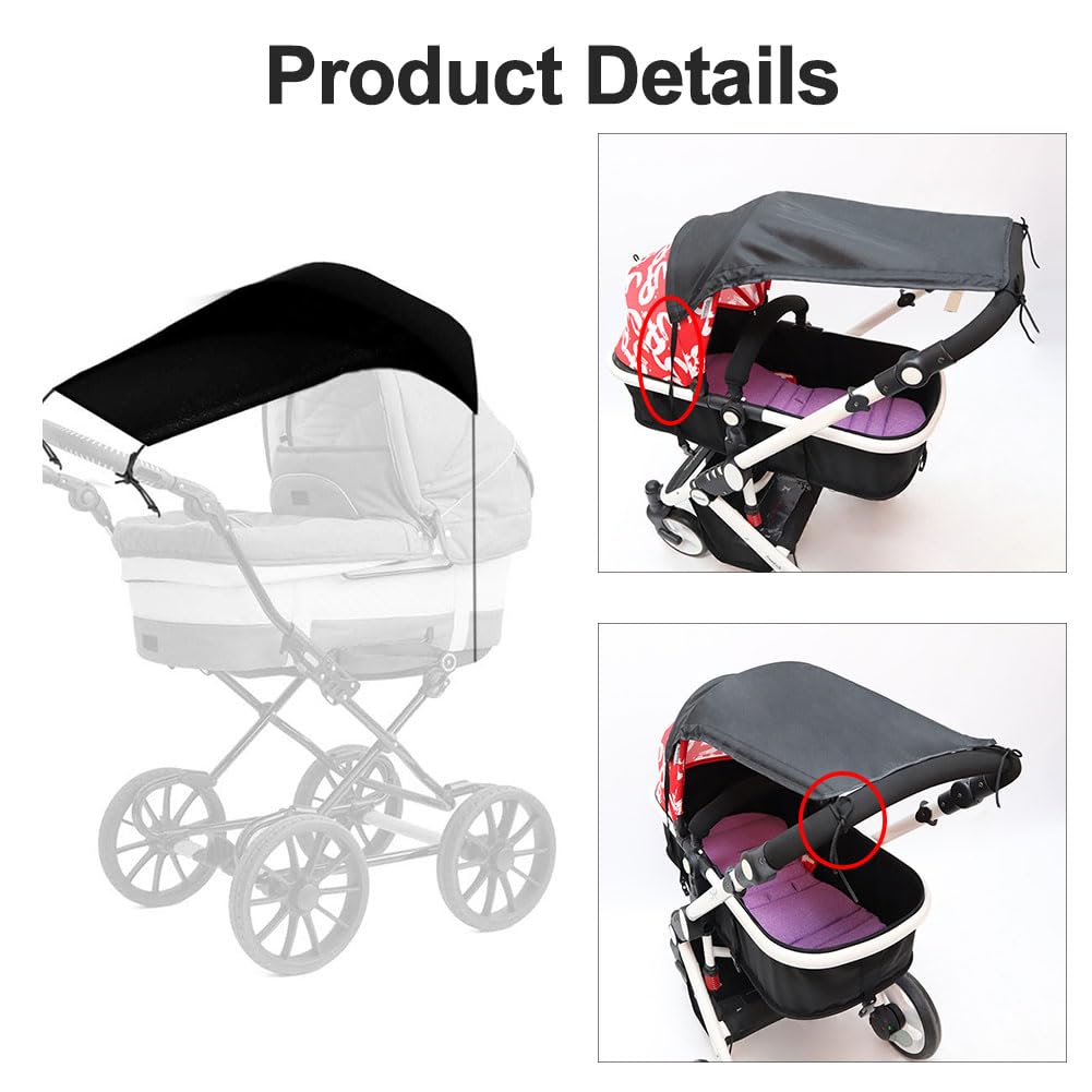 Pare-Soleil pour Poussette Universelle, Pare Soleil Universel pour Poussette, Pare-Soleil pour Poussette, Housse de Soleil pour Poussette Bébé, Pare Soleil Poussette, pour Nacelle, Landau, Réglable