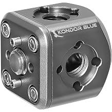 KONDOR BLUE | ARRI Cube Accessory Mount | 5X ARRI-Style 3/8-16 Anti-Twist Mounting Points, Captive 3/8 Bolt, 30mm Camera Rig Mount Block | Gray