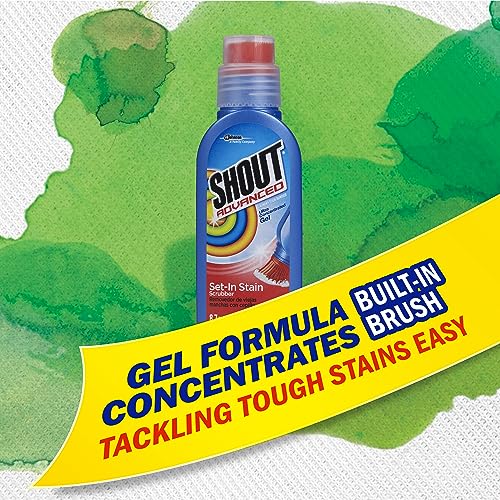 Shout Advanced Stain Remover Brush, Ultra Concentrated Gel with Built