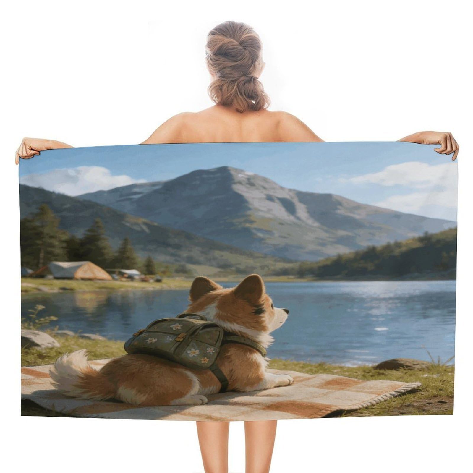 LZQPOEAS Camping Journal Beach Towel 51x31 Inch Oversized Soft Bath Towel Luxury Plush Thick Hotel Swim Pool Towels Super Quick Dry Travel Towels for Camping Gym Sports Yoga
