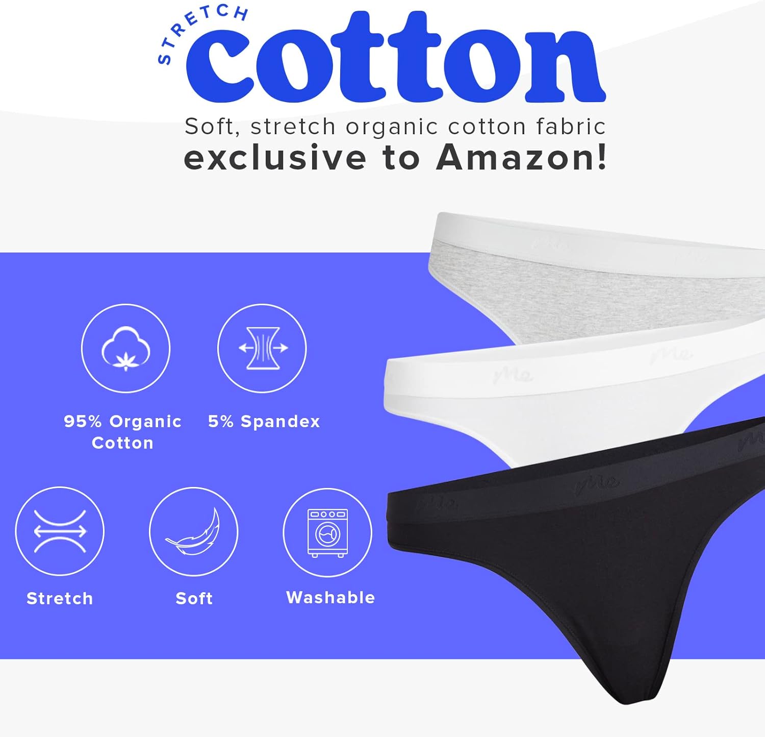 MeUndies – Women’s Stretch Cotton Mid Rise Thong - Comfortable Panties –Amazon Exclusive Fabric - Image 2