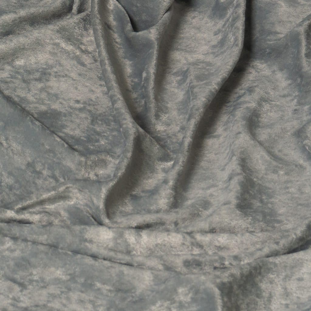 Crushed Velvet Fabric 59" Wide - Premium Velvet Material for Upholstery, Home Decor - Available in Gold, Black, Green, Blue, White, Red, Silver - Fabric by The Metre (Silver Grey, 5m) — image 1