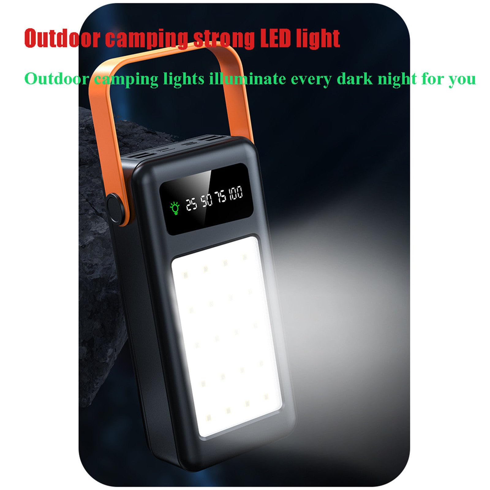 Banco de energía, cargador portátil de alta velocidad de 12 000 mAh y 10 W con cable U-B 4 integrado, paquete de batería de carga rápida para teléfonos móviles y computadoras,120000mAh-Black