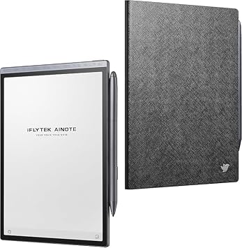 iFLYTEK AINOTE Air 2 Electronic Notebook & Black Protective Case, Voice Translation, ChatGPT Link, E-Ink for Business, Meeting, Studying