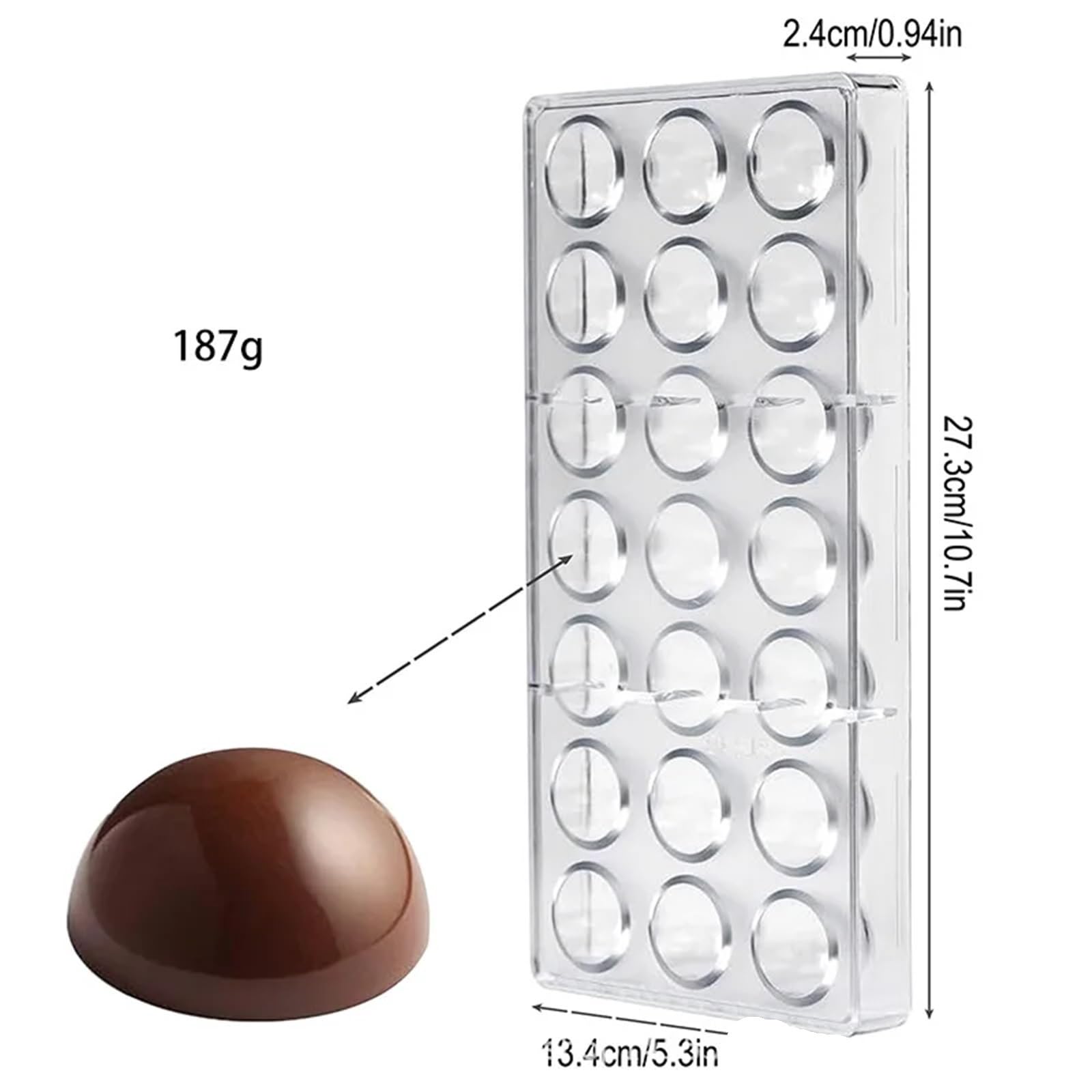 1/6 moldes 3D for chocolate, esferas, diamantes y barras de Herramientas profesionales for repostería pastelería Para Repostería Y Postres(Clear08)