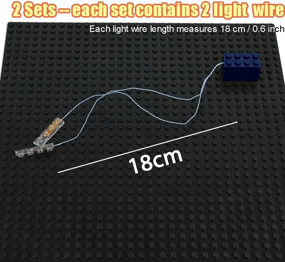Pamvava Light Up Bricks, 2 Sets 1X4 LED Lighting Kit, Classic DIY Lights Accessories Compatible with Major Brands