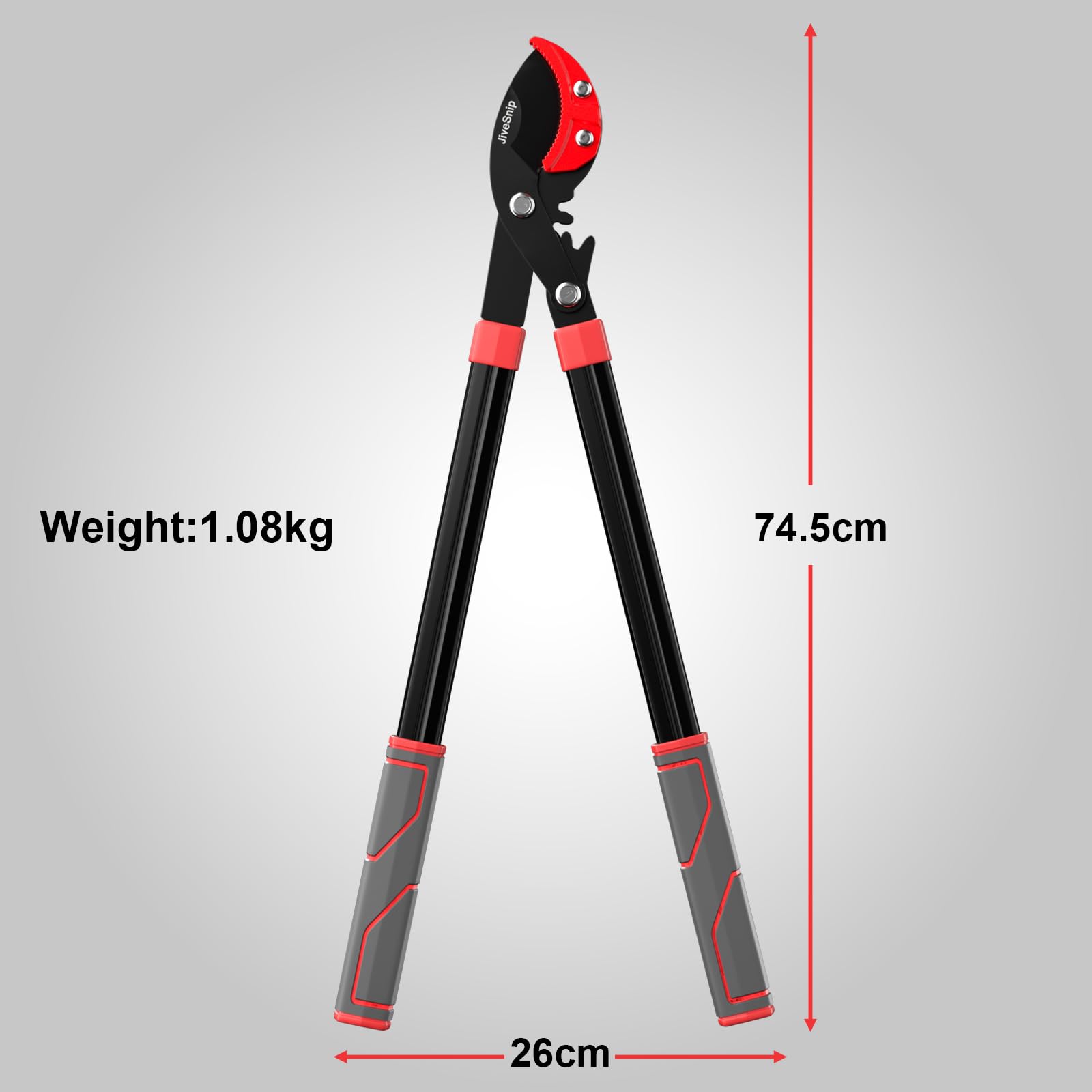 JiveSnip Sécateur de Jardinage Robuste, Coupe-Branches Avec Structure à Engrenages, Lames SK5 Avec Revêtement en Téflon, Poignées en Alliage D'aluminium