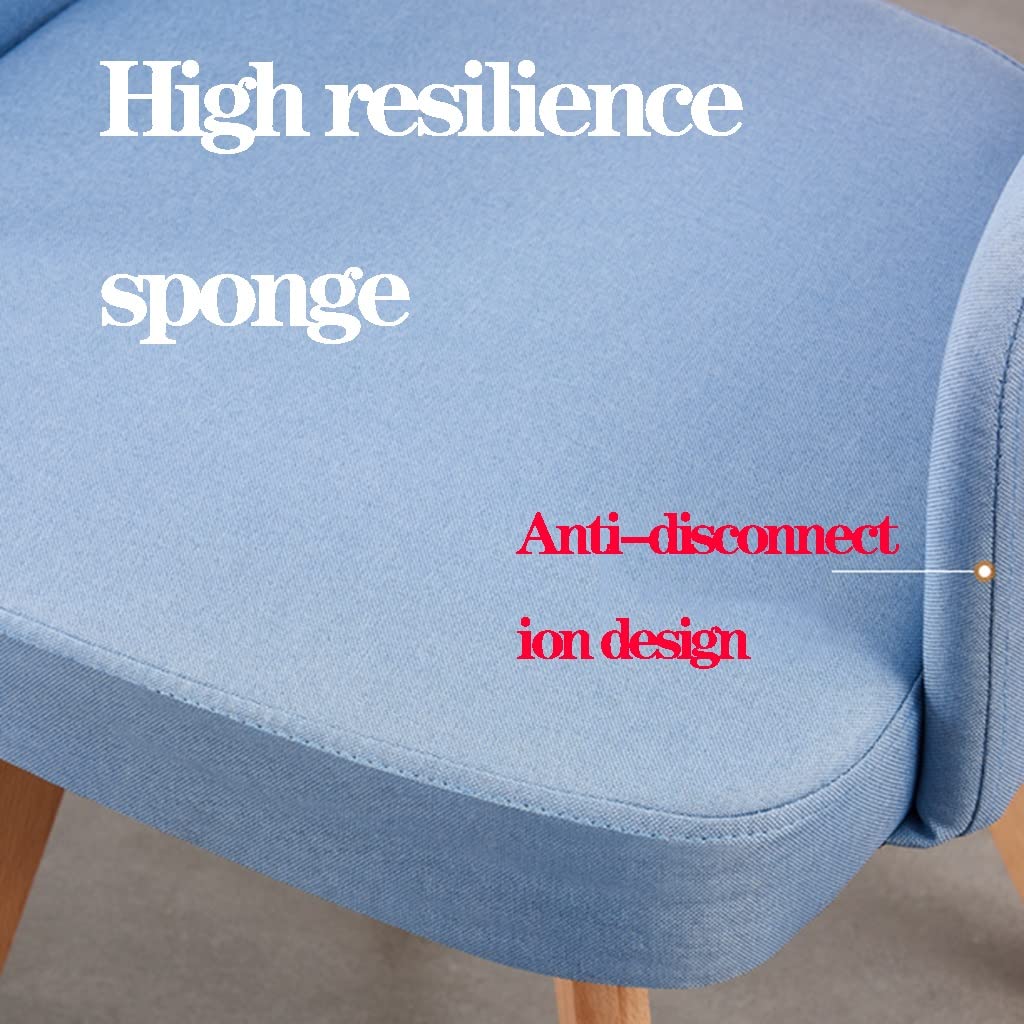 Sillón giratorio moderno con asiento tapizado y patas de madera maciza, color gris claro