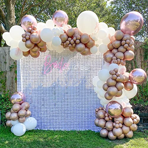 Image of COKAOBE Matte White Sequin Wall Backdrop, 36PCS Square Sequin Shimmer Backdrop Panel, Photo Backdrops for Birthday, Anniversary, Wedding, Graduation & Bachelorette Party Decoration