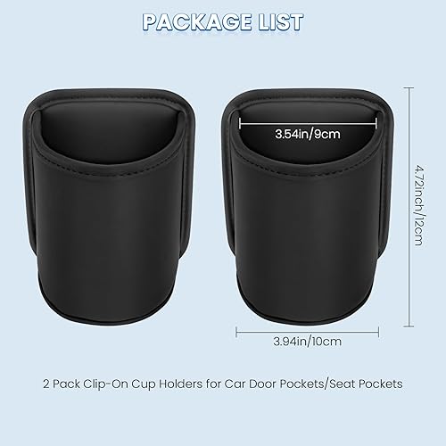 Miniatura 7 de 1797 Portavasos grande para puerta de automóvil, clip en el bolsillo trasero del asiento trasero, para botellas de agua, bebidas, organizador de