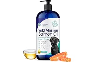 100% Pure Wild Alaskan Salmon Oil Dog Fish Oil Liquid, Skin and...