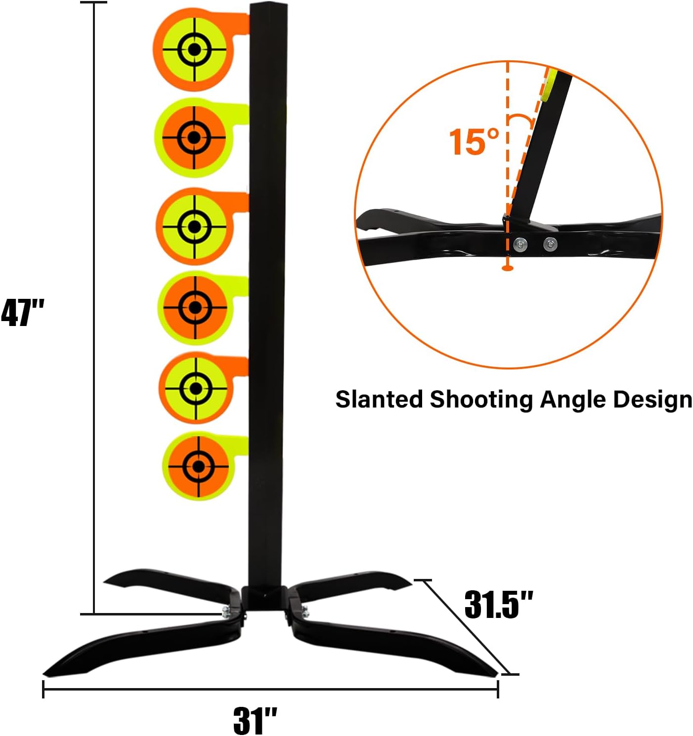 Highwild AR500 Dueling Tree Target Kit - 6" x 3/8" Reactive Shooting Targets with Six Steel Paddles and Stand for Shooting Practice and Competition