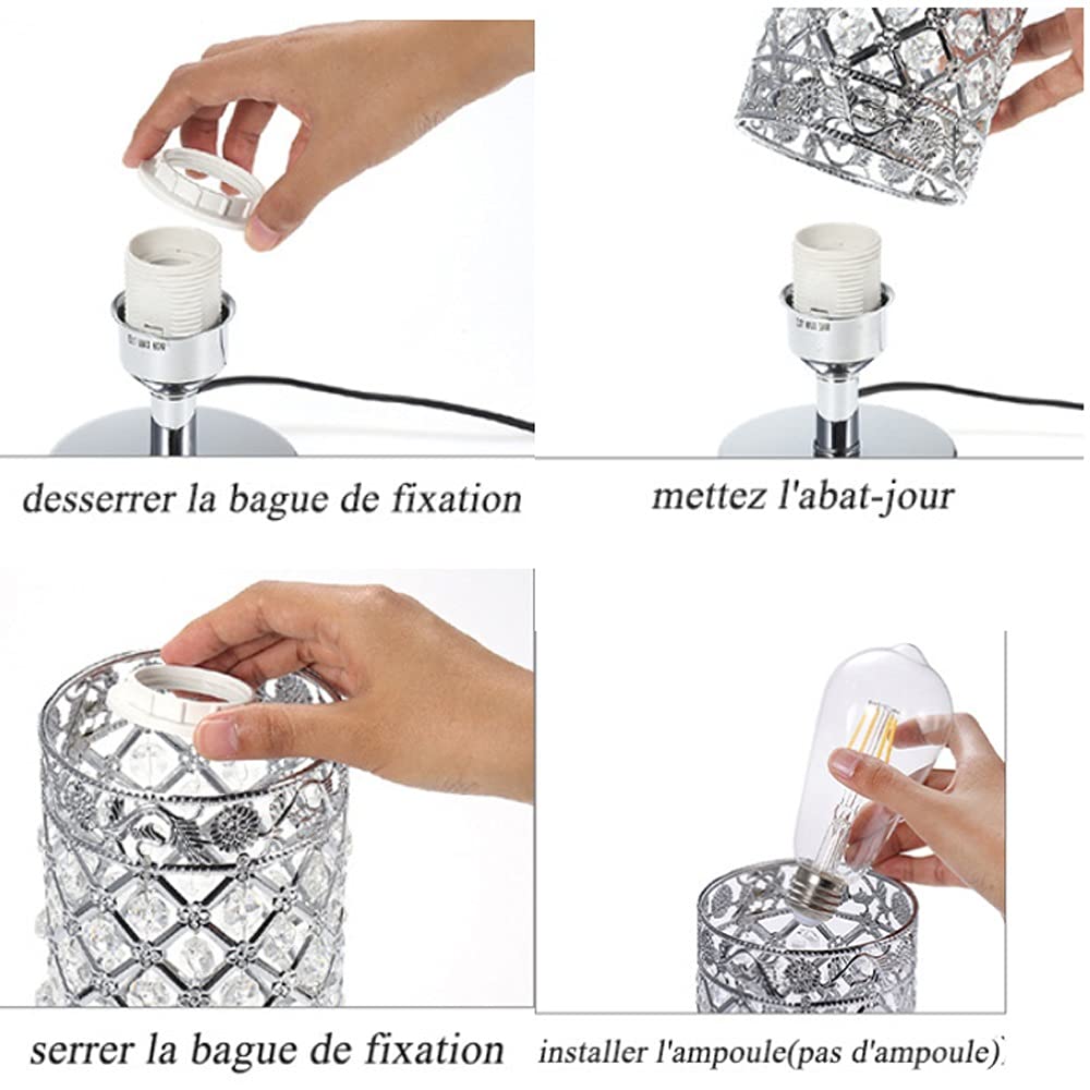 Lampy stołowe. Lampki nocne FXJ Crystal na stolik nocny, lampka nocna USB LED, dekoracja komody, biurko