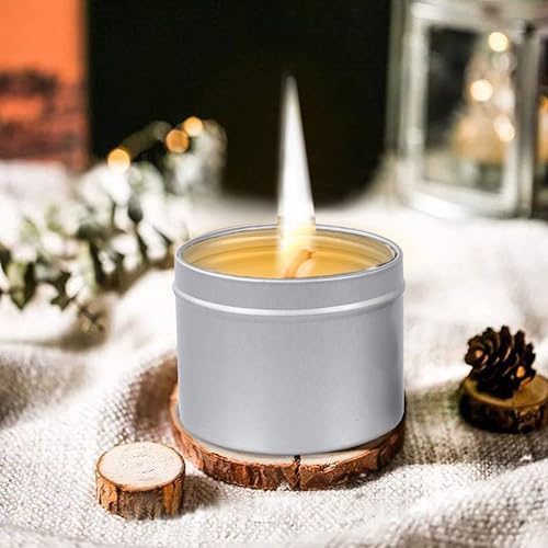 Miniatura 4 de Evinis 30 latas de velas plateadas de 4 onzas con tapas, kit de fabricación de velas de bricolaje para todas las edades