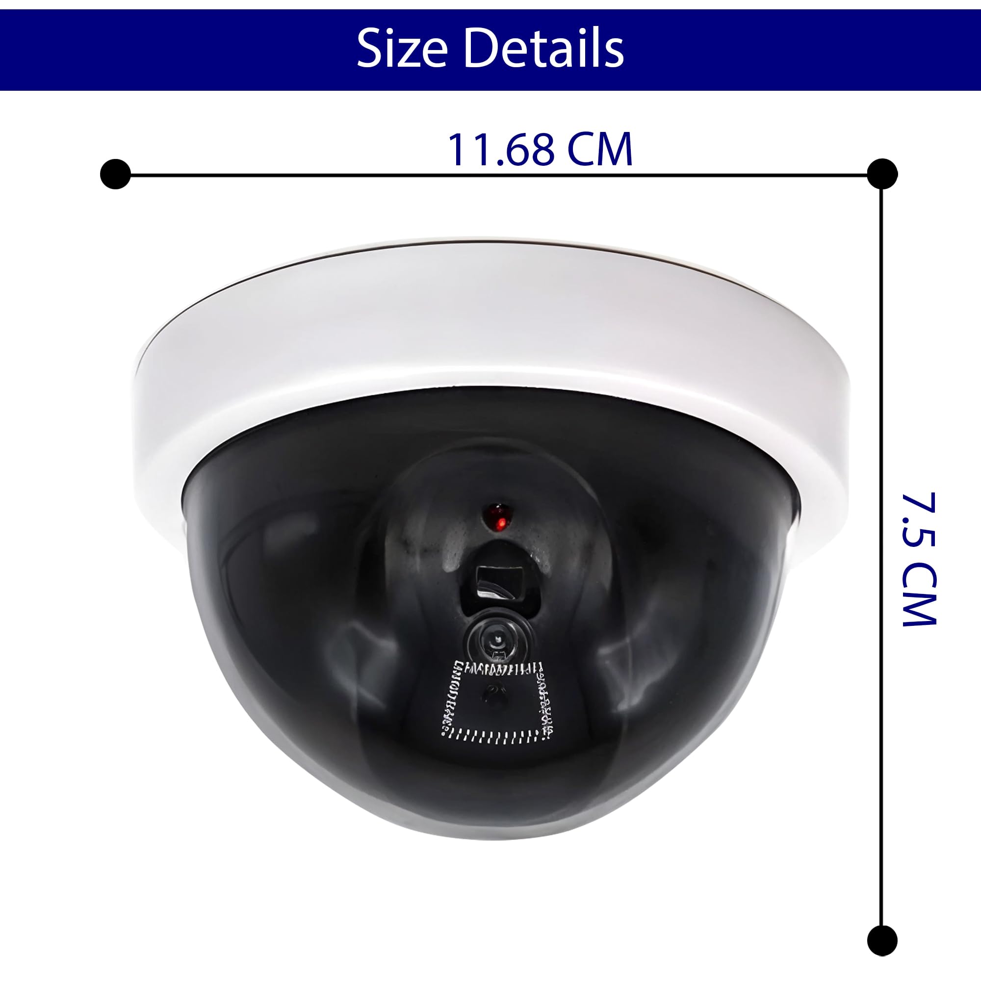Trimming Shop 4-pak kopułkowych kamer CCTV z realistycznym migającym światłem LED, fałszywe kamery CCTV do użytku na zewnątrz / wewnątrz, niefunkcjonalny nadzór do domu, biura, sklepu, biały