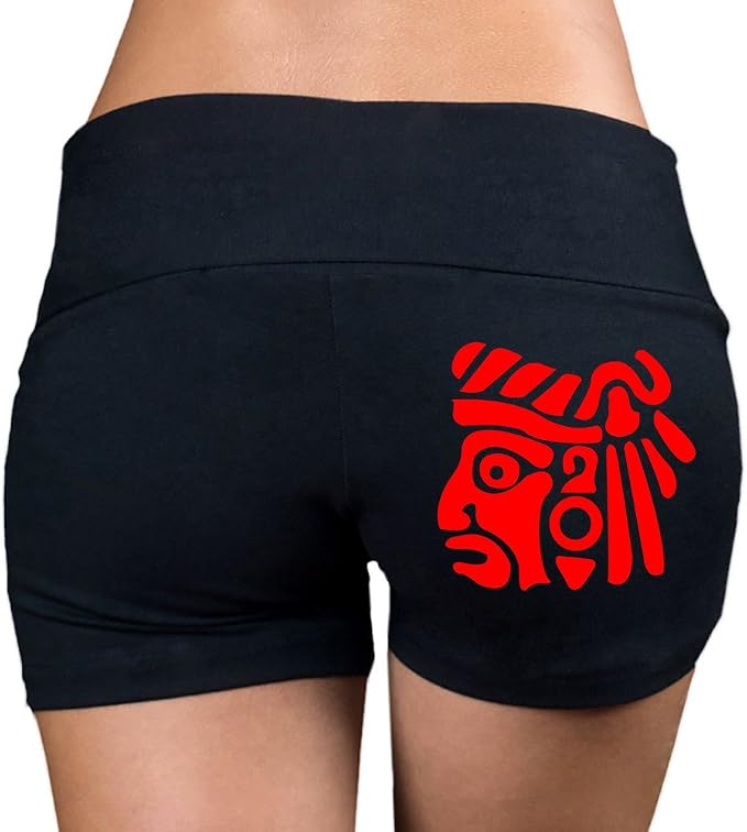 V382 Black Yoga Workout Booty Shorts 