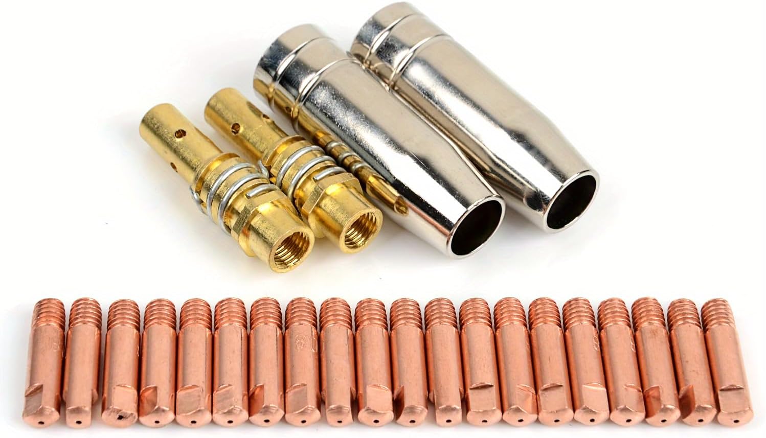 24PCS Mig Welding Nozzle Welder Torch Nozzles Consumables Gold Tip Holder Contact Tips Gas nozzle Set 15AK MB15 Mig Torch Nozzle (Accessories Kit 0.035")