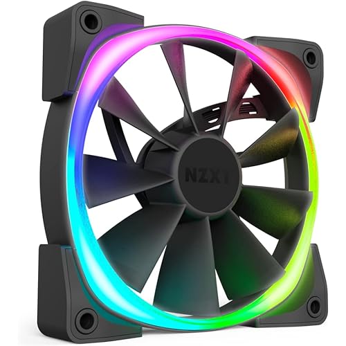 NZXT AER RGB 2 - HF-28140-B1 - 140mm - Advanced Lighting Customizations - Winglet Tips - Fluid Dynamic Bearing - LED RGB PWM Fan for Hue 2 - Single (HUE2 Lighting Controller Not Included)