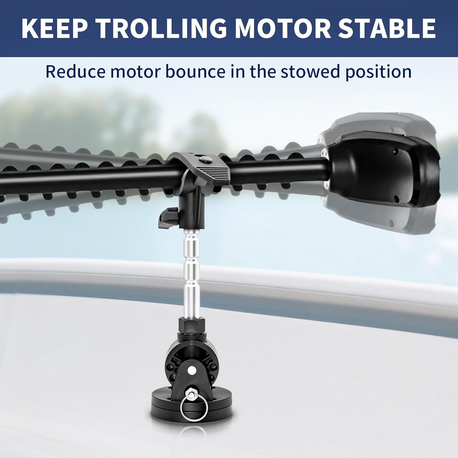 Acelane Trolling Motor Stabilizer Mount Support Compatible with Minn kota Terrova/Riptide Terrova/Ulterra/Riptide Ulterra/PowerDrive, with Installation Screws