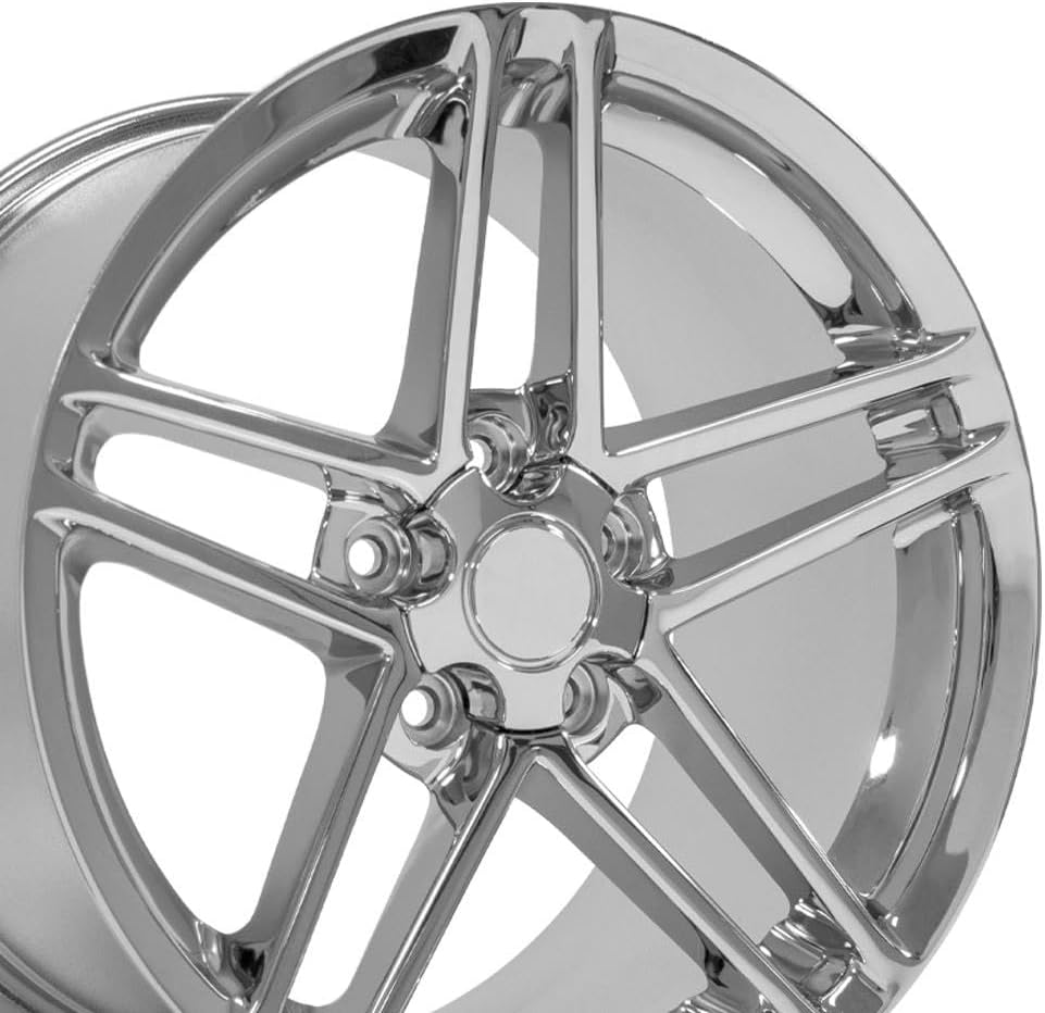OE Wheels CV07 18 Inch Rims Fit Corvette C6 Z06 Style 5x120.65 18x9.5 / 19x10 Chrome - Hollander 5342 (Set of 4)