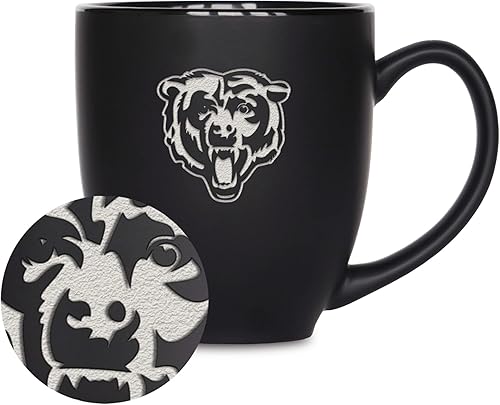 Vista 122 de Rico Industries Taza Bistro de fútbol americano de la NFL de 15 onzas, para bebidas calientes o frías, logotipo del equipo grabado para una