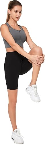 Miniatura 8 de Yvette Sujetadores deportivos para mujer de alto impacto con cremallera frontal para busto grande, soporte completo, espalda cruzada, entrenamiento