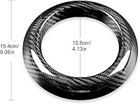 Vista 3 de AIRSPEED Adhesivo para panel de cambios de automóvil, cubierta de círculo, caja de cambios de fibra de carbono real, marco central, calcomanía